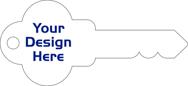 Key Shaped Sign Panel, 16h x 35w, 4mm Corrugated Plastic